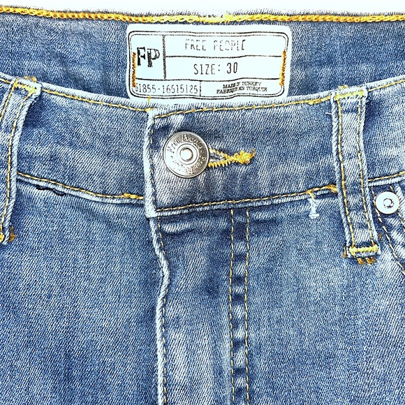 Free People High Rise Medium Wash Busted Knee Skinny Jean — 30 - Picture 6 of 6